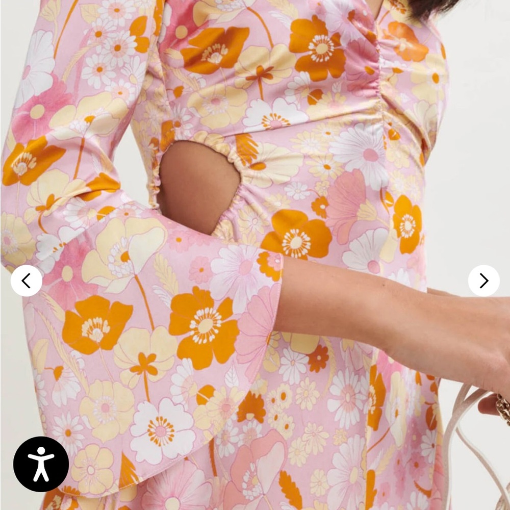 Maje Pink and Orange Floral Dress